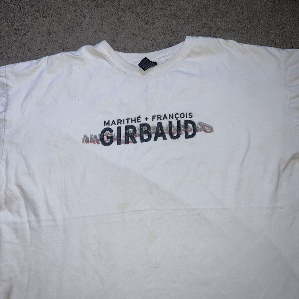 Vintage 90s Y2K Marithé François Girbaud Graphic Tee White Large
